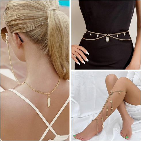 Pandahall 10M/32.8 Feet 304 Stainless Steel Curb Cuban Link Chain Gold Plated Twisted Cross Unwelded Connector Necklace Finding for Men Women Mult...