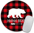 Mama Bear Mousepad - Buffalo Plaid Mouse Pad - Round Mousepad...