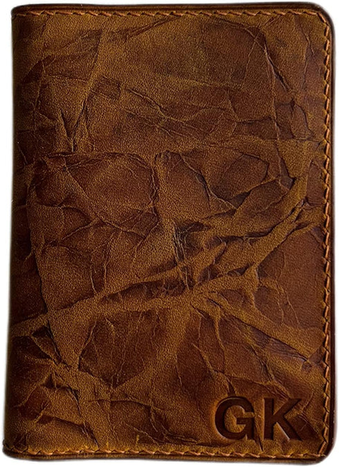 Handmade Leather Wallet for Men with Front Pocket Credit Card Holder with Unique Pattern - Slim Minimalist Wallet for Men - Small Card Case - Gift...