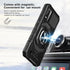 TJS Compatible for Nokia C210 Case, with Tempered Glass Screen Protector Metal Ring Magnetic Support Kickstand Heavy Duty Drop Protection Cover Ph...
