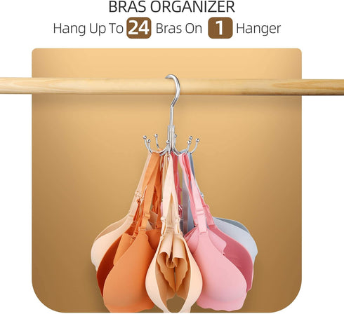 ZEDODIER Belt Hanger, 2 Pack Belt Rack Closet Accessories Organizer, Maximum 24 Storage Capacity, Hanging Holder Storage Hook for Belt, Bra, Tank ...
