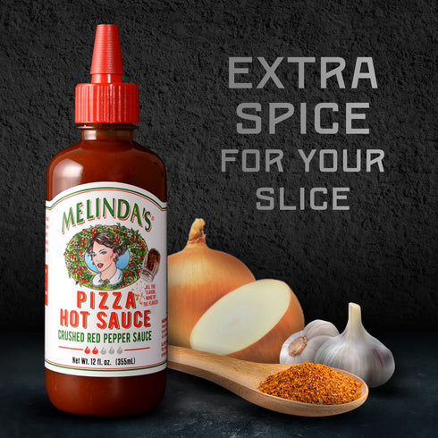Melinda’s Pizza Hot Sauce - Crushed Red Pepper Sauce Made with Fresh Ingredients, Cayenne Peppers, Garlic, Tomatoes - Gourmet Spicy Pizza Sauce - ...