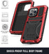 iPhone 14 Pro Max Metal Bumper Silicone Case iPhone 14 Pro Max Case with Stand Built-in Screen Protector Gorilla Glass Hybrid Military Shockproof ...