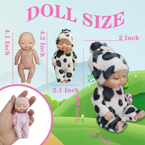 Mini Rebirth Doll, Gift Box Miniature Doll, Toys for Kids Over 3 Years Old (Style B)...