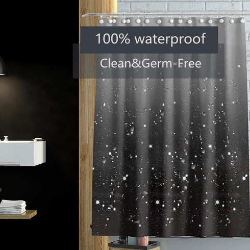 Black Star Shower Curtain Liner 72 x 72, Plastic Waterproof 4G Lightweight Shower Liner for Bathroom, with Grommets Holes and 3 Heavy Duty Magneti...