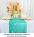 ShinyBeauty Mint Green Table Runners 2Packs 12''x72'' Teal Sequin Table Runners Glitter Fabric Table Runner 72 Inches Long Sparkle Table Cover Ove...