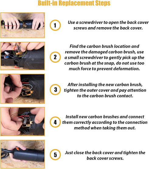 30Pcs 10 Sizes Electric Motor Carbon Brushes Replacement for Power Tool...