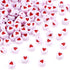 Pandahall 200pcs White Acrylic Red Heart Beads Flat Round Love Heart Disc Coin Pony Beads for DIY Word Message Initial Bracelet Spacer Charms Jewe...