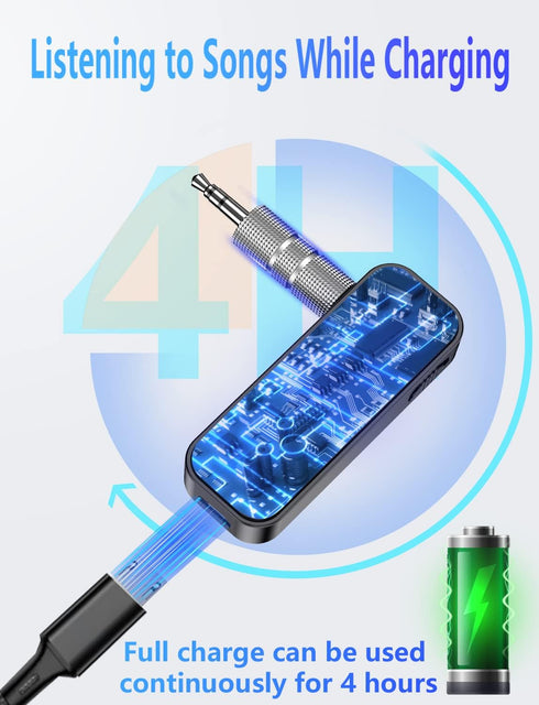 Bluetooth 5.0 Adapter 3.5mm Jack Aux Dongle, 2-in-1 Wireless Transmitter Receiver for Car,TV Audio,Headphones,Speakers,Projector...