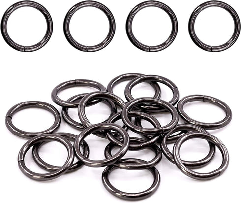 Swpeet 60Pcs Heavy Duty 3/4 Inch - 20mm Gun-Black Multi-Purpose Metal O Ring Metal Rings for Hardware Bags Ring Hand DIY Accessories Keychains Bel...
