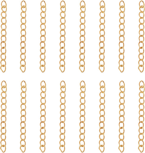 Craftdady 90Pcs Golden Twist Extender Chains 1.77-1.97 Inch Removable Chain Extension Tails for Necklace Bracelet Anklet...