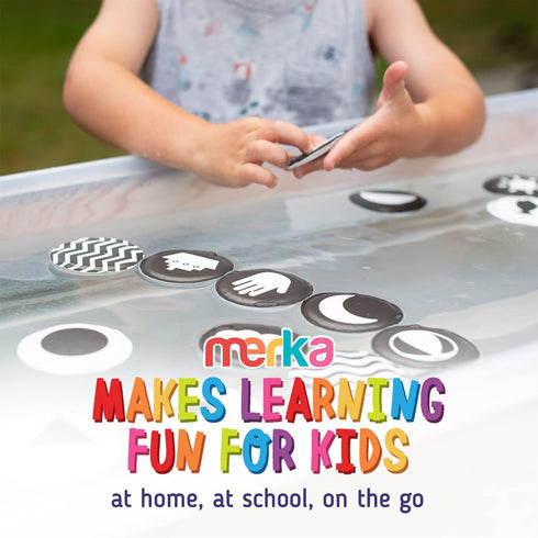 merka High Contrast Baby Toys for Newborn Mold free Bath Toys Black and White Cards for Babies Set of 30 Floating Flashcards Sensory and Visual Le...