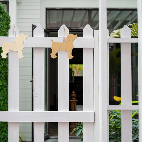 Dog Shape Wooden Blank Wood with Twines Art Unfinished Ornaments for Doghouse Decoration Christmas Wedding Birthday Party Christmas Thanksgiving D...
