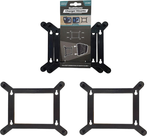 StealthMounts Makita Charger Mount | Charger Holder for Makita Charger Wall Mount (Black) - 2 Pack (Single Charger)...