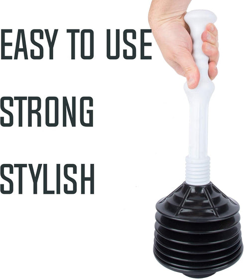 JS Jackson Supplies Professional Bellows Accordion Toilet Plunger, High Pressure Plunge Removes Heavy Duty Clogs from Bathroom Toilets, All Purpos...