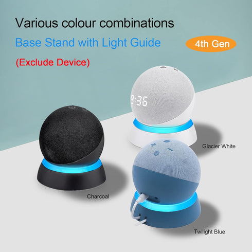 Table Stand for Echo Dot 5th Generation - C YECEN Desktop Holder Mount for Echo Dot 5th & 4th Gen, Base Bracket with Light Guide and with Built-in...