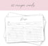 Recipe Cards 4x6 Set of 50 Floral 4x6 Recipe Cards - Thick Pure White Cardstock Recipe Organizer - Easy to Write On Recipe Cards For Bridal Shower...