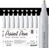 AKARUED White Acrylic Paint Markers, 8 Pack Acrylic White Paint Pen Sets for Rock Painting, Wood, Stone, Glass, Ceramic, Paper, Drawing, Art Proje...