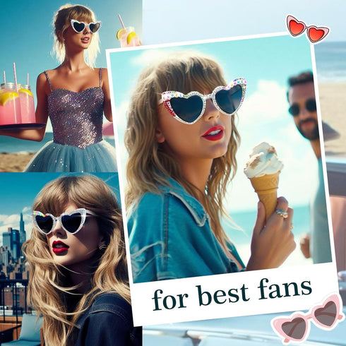 YOGFIT Singer Sunglasses for Fans Heart Sunglasses for Women Heart Shape Glasses Fans Support Props Gift for Fans...