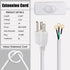 Extension Cord with Switch On/Off White Three Prong Grounded Plug Indoor/Outdoor Power Cord 4.92 FT Waterproof and Flame (White)...