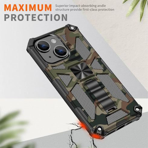 Ysnzaq Camo Case for Samsung Galaxy A15 6.5", Military Grade Shockproof Protective Phone Cover with Kickstand for Samsung Galaxy A15 MC Army Green...