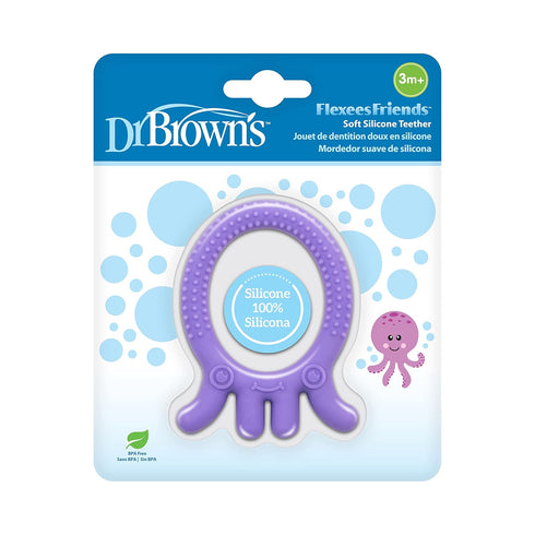 Dr. Brown's Flexees Friends Silicone Teether, Purple Octopus...