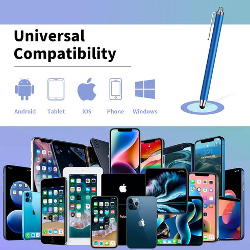 Stylus Pens for Touch Screens, 10 Pack 0.24"+0.36" High Sensitivity Stylus with 20 Pcs Replacement Capacitive Tips for iPhone iPad Android PC Tabl...