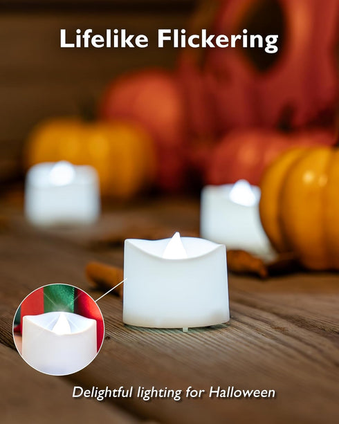 Homemory Pure White Flameless LED Tea Lights Candles, 200+Hour Battery Operated Fake Electric Votive Candles TeaLights for Christmas, DIY Mood Lig...