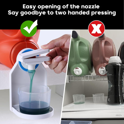 Laundry Detergent Cup Holder,Nozzle Upgraded Labor-Saving Switch Easily No More runny or Messy Laundry Detergent?Laundry Cup Holder and drip Tray...