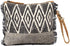 Myra Bag Second Impression Upcycled Canvas & Cowhide Leather Wristlet Pouch Bag S-1261...