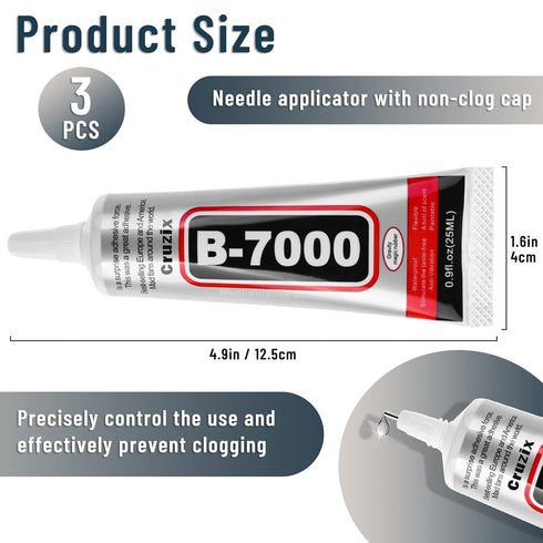 B-7000 Craft Glue for Jewelry Making, Multi-Function B-7000 Super Adhesive Glues Liquid Fusion Glue for Rhinestones Crafts, Clothes Shoes, Fabric,...