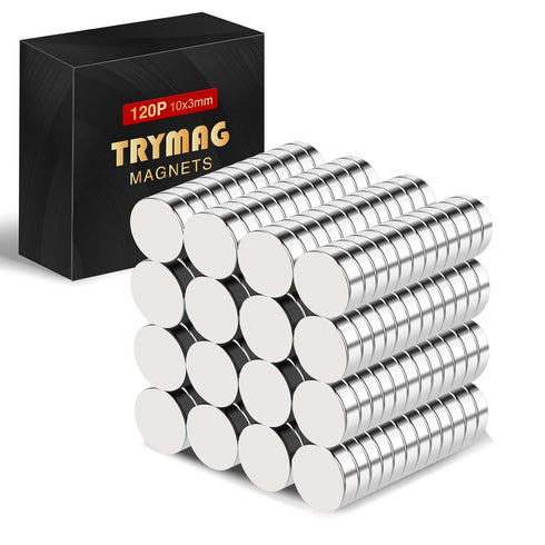 TRYMAG Small Magnets, 120Pcs Tiny Rare Earth Magnets, Strong Neodymium Magnets Small Round Fridge Magnets for Whiteboard, Refrigerator, DIY, Kitch...