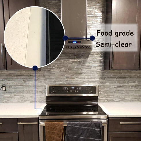 Silicone Gap Cover, (2 Pack) Silicone Gap filler Stopper Kitchen Stove Counter Gap Covers - Flexible Stove Space Fillers, Food Grade (21 Inches, Semi Clear)