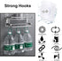 AIERSA 13 Pack Wall Hooks for Hanging,Screw Free Sticker for Mount Wall Shelf, 2 in 1 Reusable Adhesive Hooks Heavy Duty, Waterproof Rustproof and...