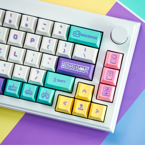 Hyekit PBT Keycaps - Cherry Profile Custom Keycaps, 141 Keys, Dye-Sublimation, Retro Game Console Style Keyboard Keycap Set for Mechanical Keyboar...
