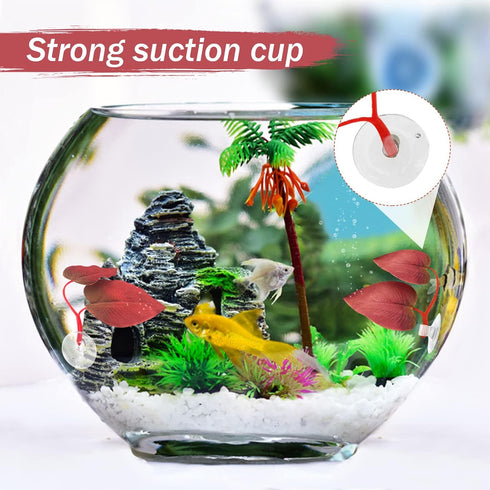 WishLotus Betta Leaf, 2 Pack Lightweight Realistic Betta Leaf Hammock Double Leaf Design Fish Tank Plant Decoration for Betta Habitat Aquarium Dec...