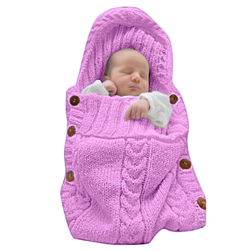 XMWEALTHY Newborn Baby Wrap Swaddle Blanket Knit Sleeping Bag Receiving Blankets Stroller Wrap for Baby(Pink) (0-6 Month)...