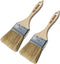 Set of 2 2 inch European Professional Flat Paint Brushes - Natural Bristle Wooden Handle - for Acrylic, Chalk, Oil, Watercolor, Gouache, Stain, Va...