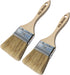 Set of 2 2 inch European Professional Flat Paint Brushes - Natural Bristle Wooden Handle - for Acrylic, Chalk, Oil, Watercolor, Gouache, Stain, Va...