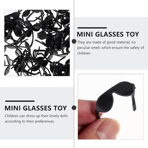 Toddmomy Mini Doll Glasses Mini Sunglasses 80Pcs Doll Sunglasses Black Mini Glasses for doll sunglasses Dolls black sunglasses...