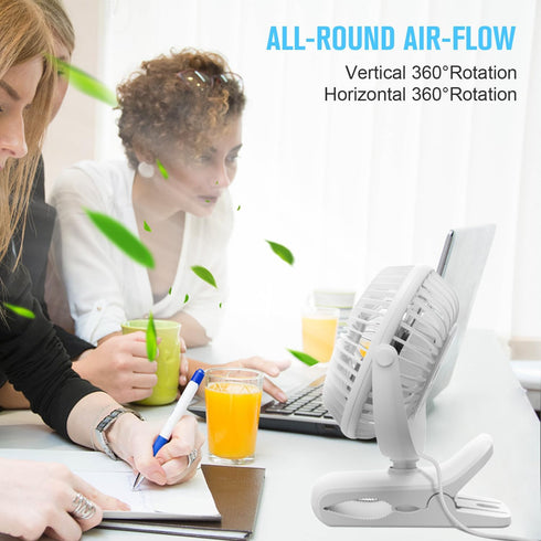 BESKAR Clip on Fan, 360° Rotation Quiet Stroller Fans with Strong Airflow,3 Speeds, Portable Small Fans with Sturdy Clamp,Perfect Personal Cooling...
