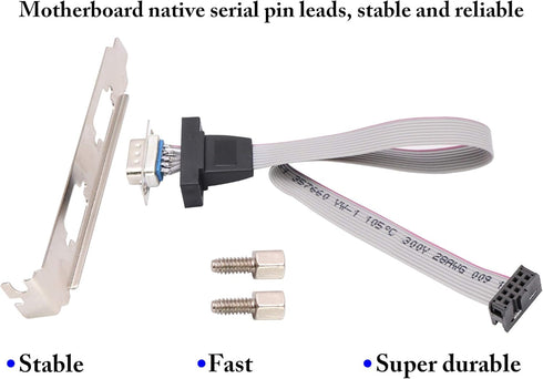 zdyCGTime 2 Port DB9 RS232Serial Port Bracket to 10 pin HeaderRibbon Cable Connector Adapter, DB9 Serial Male to 10P Motherboard Header Panel Moun...
