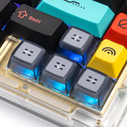 Idobao Translucent Backlight EMA Keycap Sets for ESC,W,A,S,D and Arrow Keys Clear Translucent with Blank/Top Print Socket Face Cartoon PBT Keycaps...