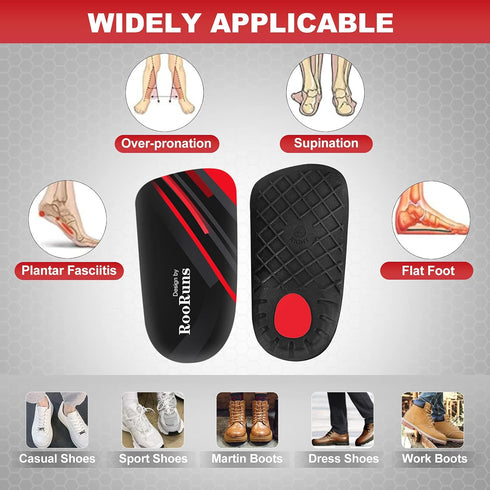 330+ lbs Plantar Fasciitis 3/4 Length Insoles, High Arch Support Orthotic Inserts for Women & Men, Flat Feet, Over-Pronation, Pain Relief for Walk...