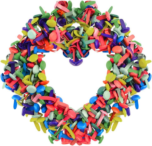 baotongle 500 PCS Paper Fasteners, Brass Plated Scrapbooking Brads Round Metal Brads with Storage Bag for Crafts Making DIY (Colorful, 8mm)...
