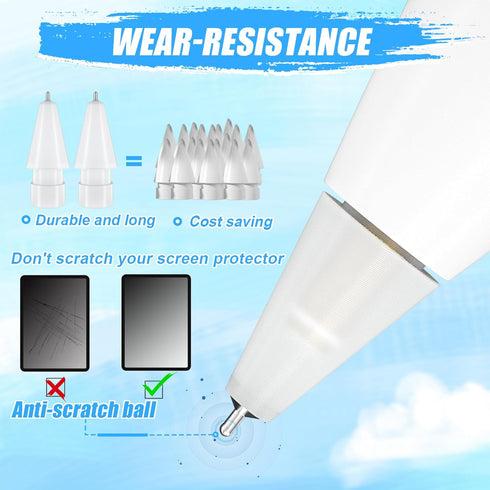 Upgraded Pencil Tips fit for Apple 2nd 1st Gen USB-C iPad Pro Air Mini Pencil,0.78mm No Wear Out iPencil Fine Point Accurate Increasing Apple Pen ...