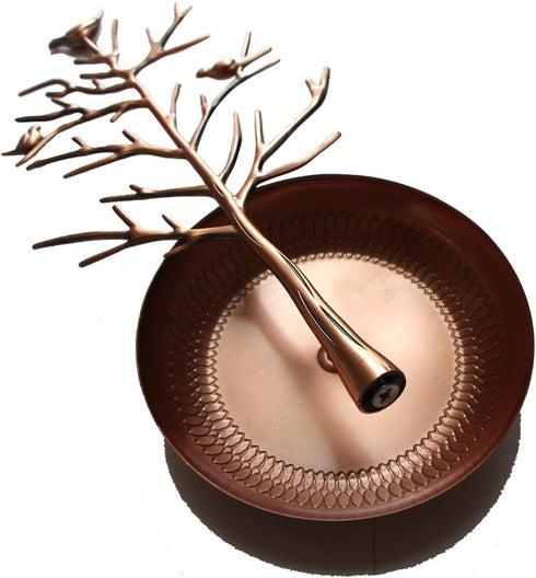 INVIKTUS Silver Birds Tree Jewelry Stand Display Earring Necklace Holder Organizer Rack Tower...