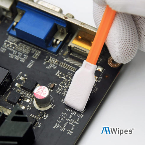 4.8" Lab Swabs (100 pcs, Length/Swab Head Width =122 mm/12 mm, Flat Rectangular) Knitted Polyester Lint Free Swabs General Purpose Cleanroom Swab ...