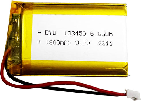 DCH 103450 Lipo Battery with JST Connector for Household Appliances 3.7v 1800mAh...