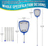 Pool Net - Pool Skimmer Net with 5 Section Adjustable Telescopic Aluminum Pole?22.21''- 67.59'', Skimmer Net with Fine Mesh Net, Pool Leaf Net...